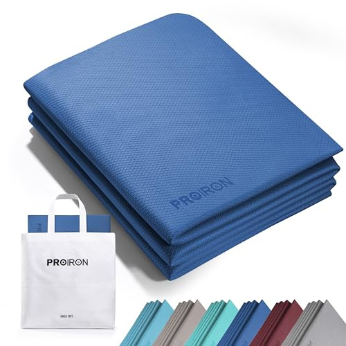 PROIRON Esterilla de Yoga Plegable,NOT PVC!, Mat de TPE Antideslizante 6MM de Grosor Fácil de Doblar para Fitness Ejercicio Pilates Deportes, Viajes, con bolsa almacenamiento