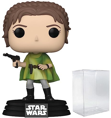 POP Star Wars: Return of The Jedi 40th - Princess Leia in Endor Poncho Funko Vinyl Figure (Bundled with Compatible Box Protector Case), Multicolor, 3.75 inches