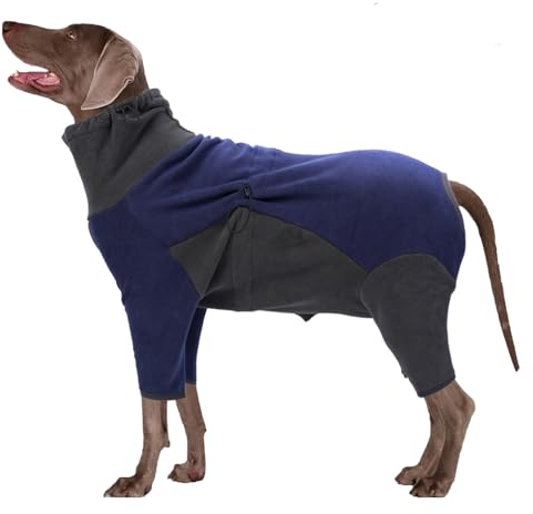 LIANZIMAU Hunde Fleece Wintermantel Hundepullover Fleece Hundemantel Grosse Hunde Fleecejacke mit Beinen Hundebademantel für Kleine Mittelgroße Haustiere Winterjacken Chihuahua Mantel