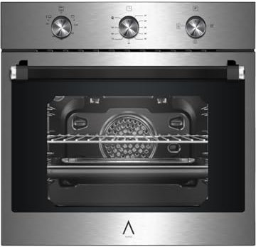 ALPHA Horno de Gas NEPTUNO LUX GAS Inox. Encendido Automático, Termostato, Ventilador y Reloj. *Alta Gama*