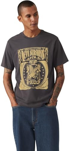 Levi's Uomo T-Shirt Graphic Crewneck Tee in Cotone con Stampa, Nero (Brin Music Insipred), L