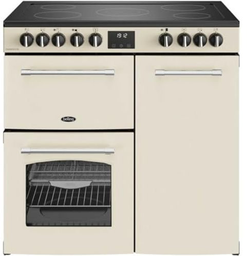 Belling Farmhouse 90E 90cm Electric Range Cooker with Ceramic Hob - Cream - A/A Rated
