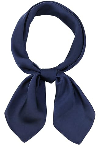 CHUNG Women's Scarf Satin bandanas Fashion Girls Scarves Wraps Emulation Silk Handbag retro 50s Hair Ribbons Handkerchief Necktie Square 70 * 70cm,Navy Blue