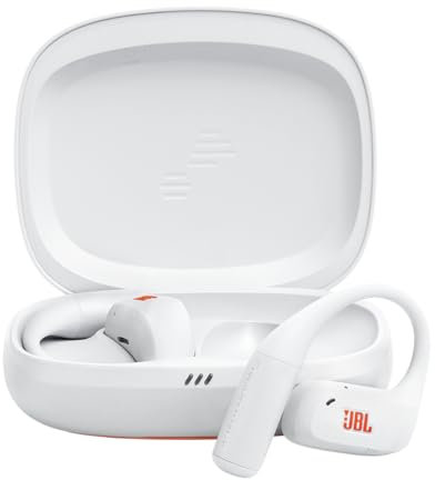 JBL Endurance Zone kabellose Open-Ear Sport-Kopfhörer mit Ohrbügel-Design, OpenSound-Technologie, 32 Stunden Spielzeit, IP68 wasserdicht, Google Finder, Headphones App, Weiß
