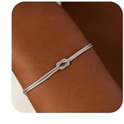 Meteorstarry Armreif Silber,Personalisiertes Verknotete Doppelkette Armband Silbernes 925 Sterling Silber Damen,Armbänder Silver Bracelet Armkette Wasserfester Schmuck Geschenke für Frauen Mädchen