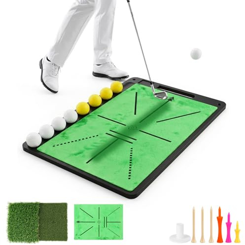 Golf Hitting Mat, Golf Practice Mat for Swing Path Feedback, Indoor Outdoor