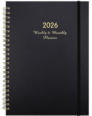 Zunetsutock A5 affärsplanerare – veckoplanerare med ringpärm 2026-kalender, kompakt dagbok | arbetskontor skolklassrum hem bok för möten uppgiftsspårning daglig planering