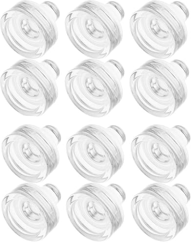 WEIWUXIAN 12 Piezas Tapones para Botellas de Vino de Silicona, Tapón de Cristal con Sello de Silicona Hermético, Protector de Vino Hermético para Cumpleaños, Bodas, Fiestas, Regalos, Transparente