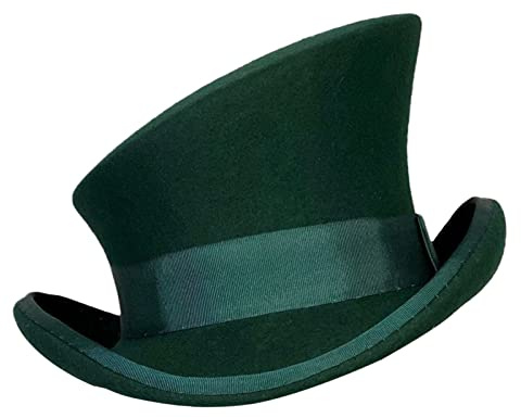 Chapeau haut-de-forme asymétrique en laine pour femmes et hommes - Unisexe - Chapeau punk à la vapeur - Chapeau haut-de-forme - Ruban décoratif - Chapeau chaud