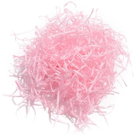LAKPYN 200g Raffia Remplissage Cadeau Hamper Shred Papier Déchiqueté pour Party Hamper Remplissage et Emballage Cadeau pour Boîte Décorations (Rose clair)