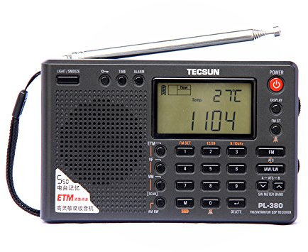 TECSUN PL-380 FM Stereo Portable Radio MW. SW. LW. DSP with ETM PLL World Band Radio Antenna LCD Display Receiver Black.