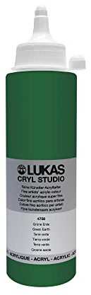 LUKAS Cryl Studio Künstler-Acrylfarben, Kunststoff, Grüne Erde, 250 ml (1er Pack), 250