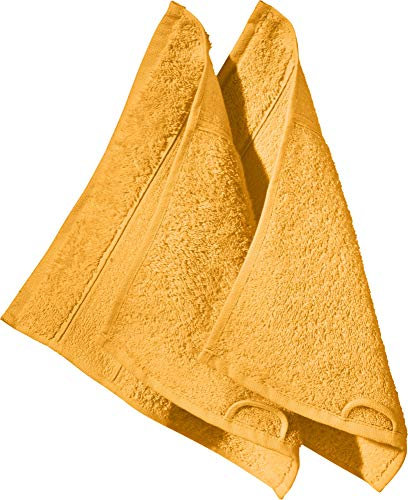 Erwin Müller Seiftuch Karlsruhe 2er- Pack 100% Baumwolle Sonnengelb Größe 30x30 cm - extrem saugstark, leicht, flauschig weich, hautschmeichelnd (weitere Farben)
