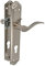 Amig - Set mit Türgriffen, versilbert, aus Messing, mattverchromt, mit Schlüssel, ideal für Innen- und Außentüren mit bequemer, eleganter und zeitloser Kurbelgarnitur - 256 x 48 mm