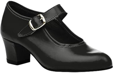 Zapatos Flamenca Para Niña y Mujer, Mod. 302, Calzado Made In Spain (29, Negro)