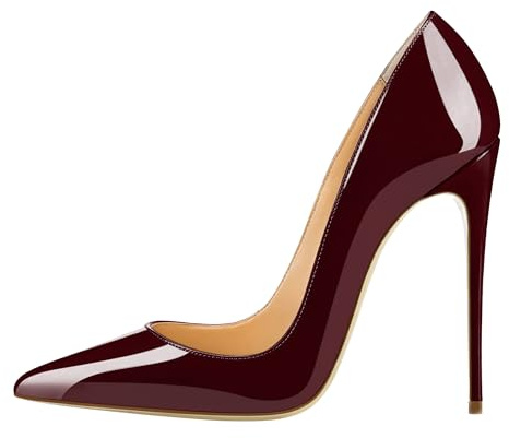 EDEFS Scarpe col Tacco Donna - High Heels Sexy - Decolte Donna Tacco Alto - Tacchi a Spillo Burgundy Taglia EU39