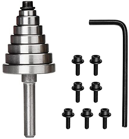 Mesee Multi-Sizes Router Bit Top Mounted Bearing Replacement Kit, 7 Pieces Rabbeting Router Bit Ball Bearings Guide Set with Setting Screws & Wrench Woodworking Milling Cutter Repair Accessory