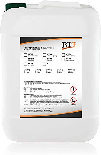 BTT-PF Steinteppich Porenfüller (15 kg) 2K transparenter Epoxidharz Porenverschluss, Versiegelung für Marmorkies Steinboden, EP-Harz in glasklarer Qualität