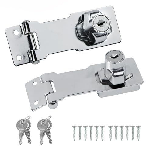 Pestillo Para Puerta Cerradura Metal, Con Llave Y Tornillos Para Puertas, Muebles, Ventanas, Cajones, Cercas De Madera, Armarios, 2 Unidades, Color Plateado