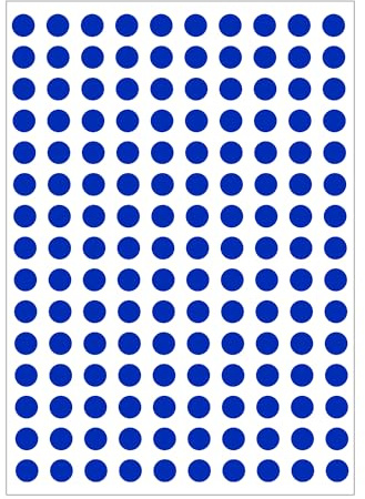 3000 Dot Stickers, 10mm Coloured Round Dots Stickers Sticky 20 Sheet Labels Sticker 10 Colours Assorted Self Adhesive for Event Activity Schools Coding Inventory DIY Crafts Blue