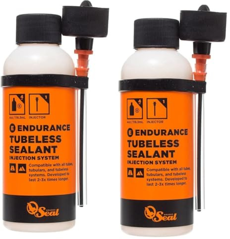 Orange Seal - Endurance Formula Tubeless Bike Tire Sealant with Injector 4oz w/Injector (2-Pack)