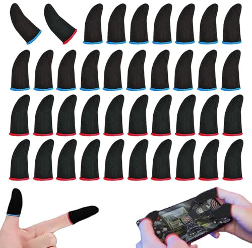 RHQFDM 40 Pcs Game Finger Sleeve Touch Screen Daumenhülle,Fingerhüllen mit Hoher Empfindlichkeit,Atmungsaktiv und Schweißresistent Nahtlose Touchscreen Finger Sleeves,Spielzubehör für Mobile Geräte