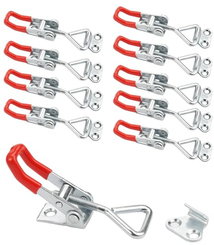 10 Pièces Loquet a Bascule en Métal, Loquets à Bascule Réglables GH-4001, Sauterelles Bascule Pince, Capacité de Maintien 100 KG, Fermeture à Levier pour Portes, Valises, équipement Mécanique