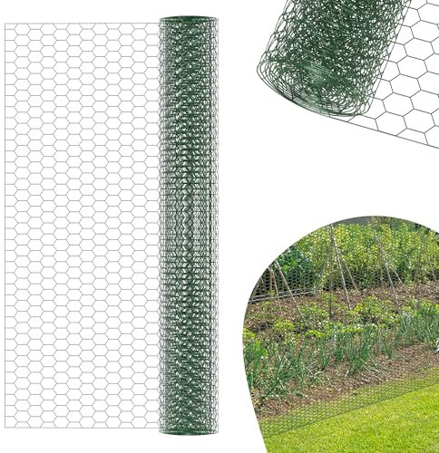 YRHome Valla de alambre de 52 m, color verde, para conejos, malla fina, ligera, malla de alambre, para conejos, malla fina, malla ligera, malla para conejos, malla para pollitos, ancho de malla de 43