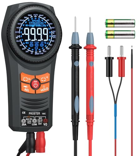Proster Multimeter TRMS 6000 Counts Multi Meter mit DC/AC Spannung DC/AC Strom NCV Temperatur Kapazität Widerstand Diode Kontinuität Spannung Multimeter Tester mit Stoffbeutel