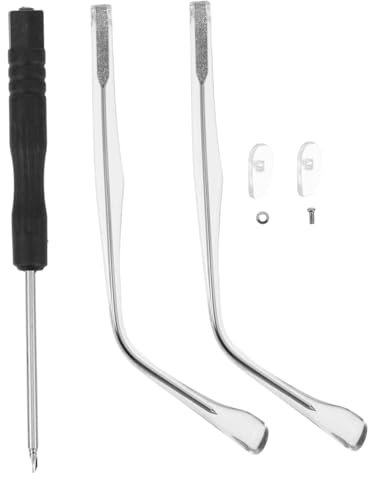 Amosfun 1 Par Accesorios Para Gafas Brazos Reemplazo De Brazo De Gafas Lentes Negro Mujer Reemplazable Ojo Templo Sin Aros Universal Azul Unisexo Metal Transparente