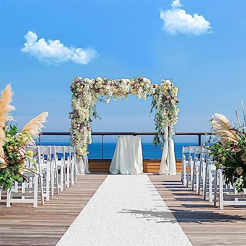 Weißer Teppich, für Hochzeit, Gangläufer, Teppiche, 10 m, 20 m, rutschfester Gangteppich, 2 mm dick, Polyester, Event-Rollen, Rolle für Weihnachten, Party, Veranstaltung, Zeremonie, Outdoor, Strand