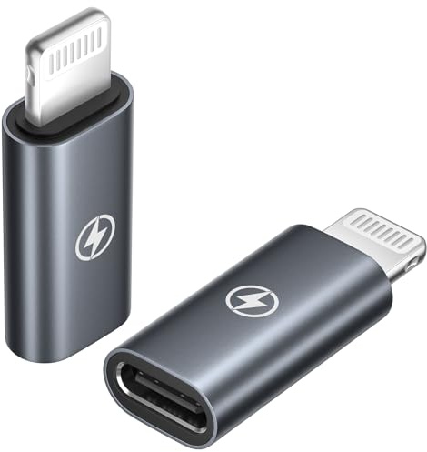 Adaptateur USB C vers Lightning (Lot de 2), Adaptateur USB C vers iPhone 36W Charge Rapide et Transfert de Données pour iPhone 14 13 12 11 Pro Max/XS/8/SE/iPad/AirPods,pas pour les écouteurs/Audio/OTG