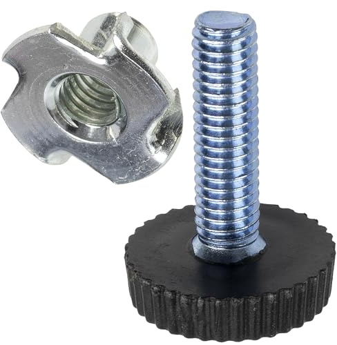 AERZETIX - Kit de 20 pieds vérins de meubles réglables M6 + 20 écrous à griffes à frapper M6x10 accessoires de nivellement pour meuble en bois montage et assemblage