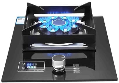 Cuiseur À Gaz 1 Brûleur, 5,2 KW Trute De Cuisson À Gaz, Cuisinière De Comptoir De Cuisine, Minuterie Indépendante Des Deux Côtés, Avec Protection Contre La Flamme(NG)