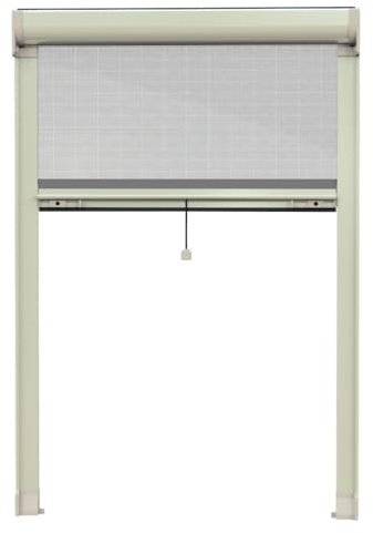 Zanzariera a Bottoncino Antivento su Misura | Avvolgimento Orizzontale con Apertura a Molla o Catena | Struttura in Alluminio |Telo in Fibra di Vetro Rinforzato