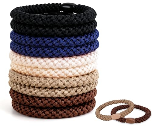 Hair Bobbles For Women Girls, 10 Pcs Elastic Hair Bands, Braided Hair Ties No Damage, Hair Accessories, Mixed Color Ponytail Holders (Black, Brown, etc.)