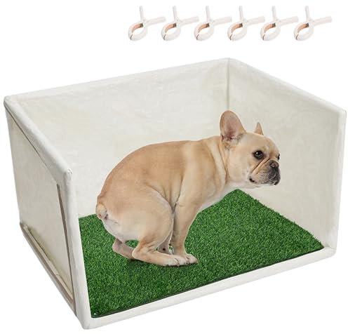 Toilette per Cani Indoor | Impermeabile A Pareti Alte Per Animali Domestici - Lettiera per Cani da Bagno Interno - Cuccioli Taglia Media Grande Addestramento Casa Appartamento Balcone Viaggio Soggiorn