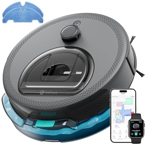 Lefant M330 Pro Robot Aspirador y Fregasuelos con Mapeo 3 en 1, 5000Pa, 150min, Evitación de Obstáculos PSD 190°, Navegación dToF, App/Alexa/i Watch, Ideal para Pelo Mascotas y Alfombras, Gris