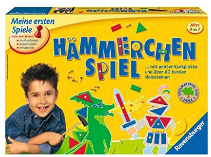 Ravensburger 21422 - Hämmerchen Spiel - Beschäftigung für Kinder, Nagelspiel für 1-4 Spieler, Geschicklichkeitsspiel ab 4 Jahren geeignet