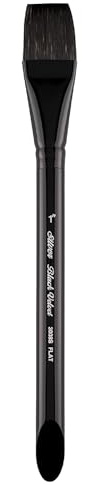 Silver Brush Limited 3008S1in Pinceau Aquarelle carré Velours Noir Taille 2,5 cm Manche Court