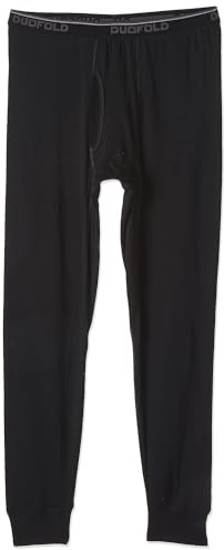 Duofold mens Wicking thermal underwear bottoms, Black, Medium US