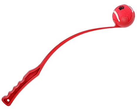 Alsino Ballschleuder Wurfschleuder Tennisball Schleuder Hundepsielzeug, Variante wählen:P087/234 rot - für alle Rassen - 1 Stück