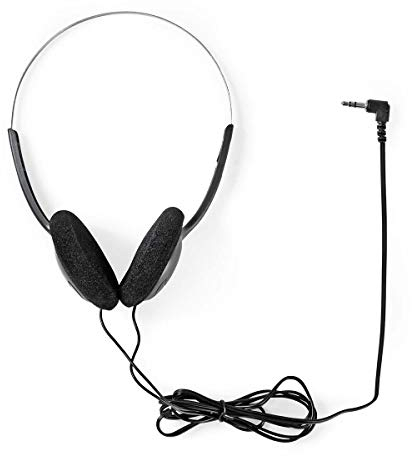 TronicXL 2 stycken lätta hörlurar 3,5 mm klinkkontakt huvudbygel OnEar On Ear med kabel för HiFi TV Radio MP3 MP4 dator musik kabelbunden lätt