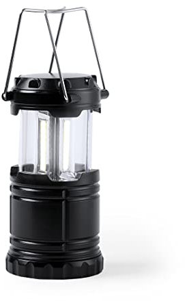 PROMO SHOP Farolillo plegable portátil de 30 luces LED - COB Apta para exterior e interior con asas para colgar Iluminación blanca ·Lámpara de alta potencia · 3 pilas AAA (No incluidas) Color Negro