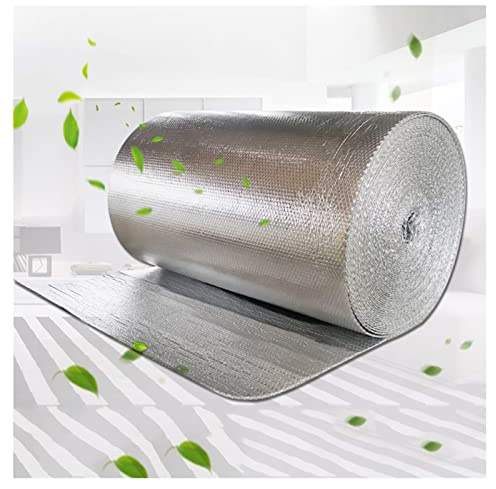 ZXCASDF Radiator Insulation Foil,Self-Adhesive Double Aluminium Bubble Insulation Foil,Heat Reflector Board Garage Door Insu for Walls Floors Roofs Insulating Wrap Foil,10mm（thk）,1 * 8M (8m²)