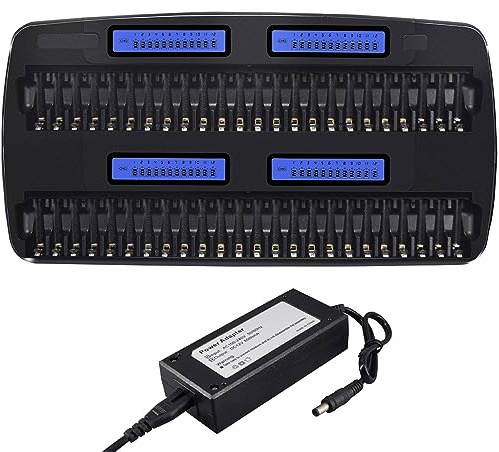 Caricabatteria Pile Ricaricabili AA AAA – 48 Slot Caricabatterie Intelligente Universale Veloce Caricatore LCD per Batterie Ricaricabili AA AAA Ni-MH Ni-CD 1.2V