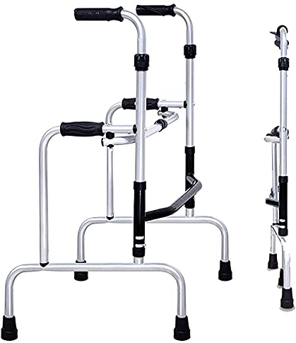 Äldre Vuxen Stand Up Rollator Fällbar Justerbar höjd Handikappad Rollator Gåhjälp Sjukhus/Utanför/Hem Dubbel komfort