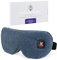 Aroma Season Heated Eye Mask, Cordless Warm Eye Compress, 3 Heat Levels, Light-Blocking, 1000mAh Battery, Washable Cover, Gifts for Friends, Travel (Blue)