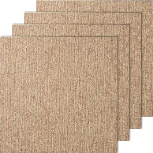 VEVOR Spring 01 Reusable 20x 20 Squares Attached, Soft Padded Carpet, Easy Install DIY for Bedroom Living Room Indoor Outdoor (16 Tiles, Dark Brown)