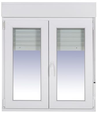 Ventanastock Ventana PVC 1400x1155 Practicable Oscilobatiente 2 hojas con Persiana de PVC